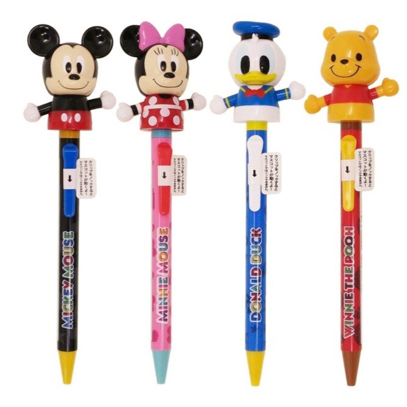 Disney 迪士尼  日本製 卡通造型 0.7 mm   原子筆 -米奇/ 米妮/ 唐老鴨 /維尼  黑色筆芯
