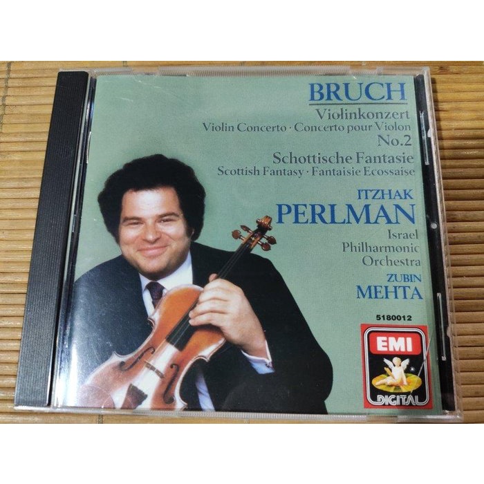 Perlman 帕爾曼 Mehta 梅塔 Bruch 布魯赫 蘇格蘭幻想曲 第2號小提琴協奏曲 EMI USA美版