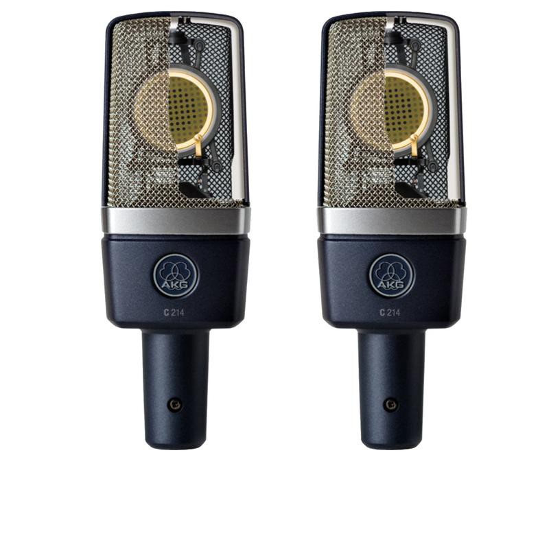 【音響密室】AKG C214 Pair 經典電容式配對麥克風組/與C414齊名-附兩條Pro Co 5米線-宅配免運