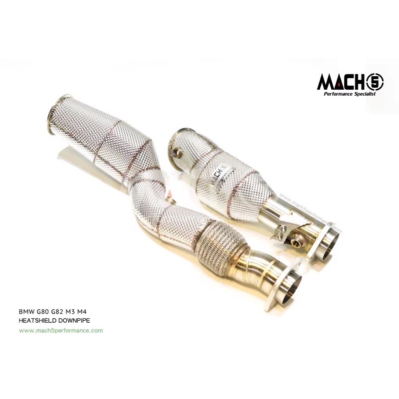 MACH5高流量直通 / 200鉬隔熱當派BMW G80 G82 S58 M3 M4 #排氣管 #downpipe