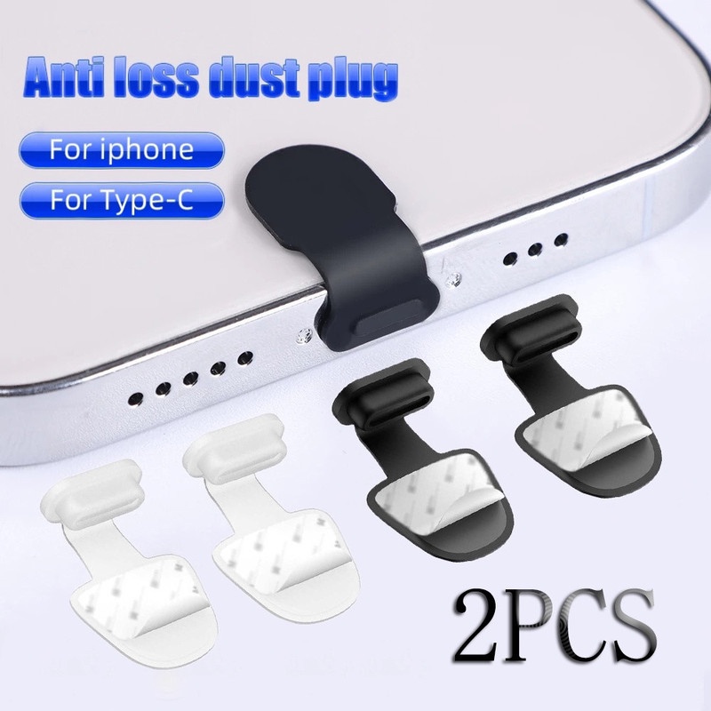 2pcs 矽膠 Type-C 通用充電端口電話防塵塞 / 用於智能手機的防丟防塵塞蓋