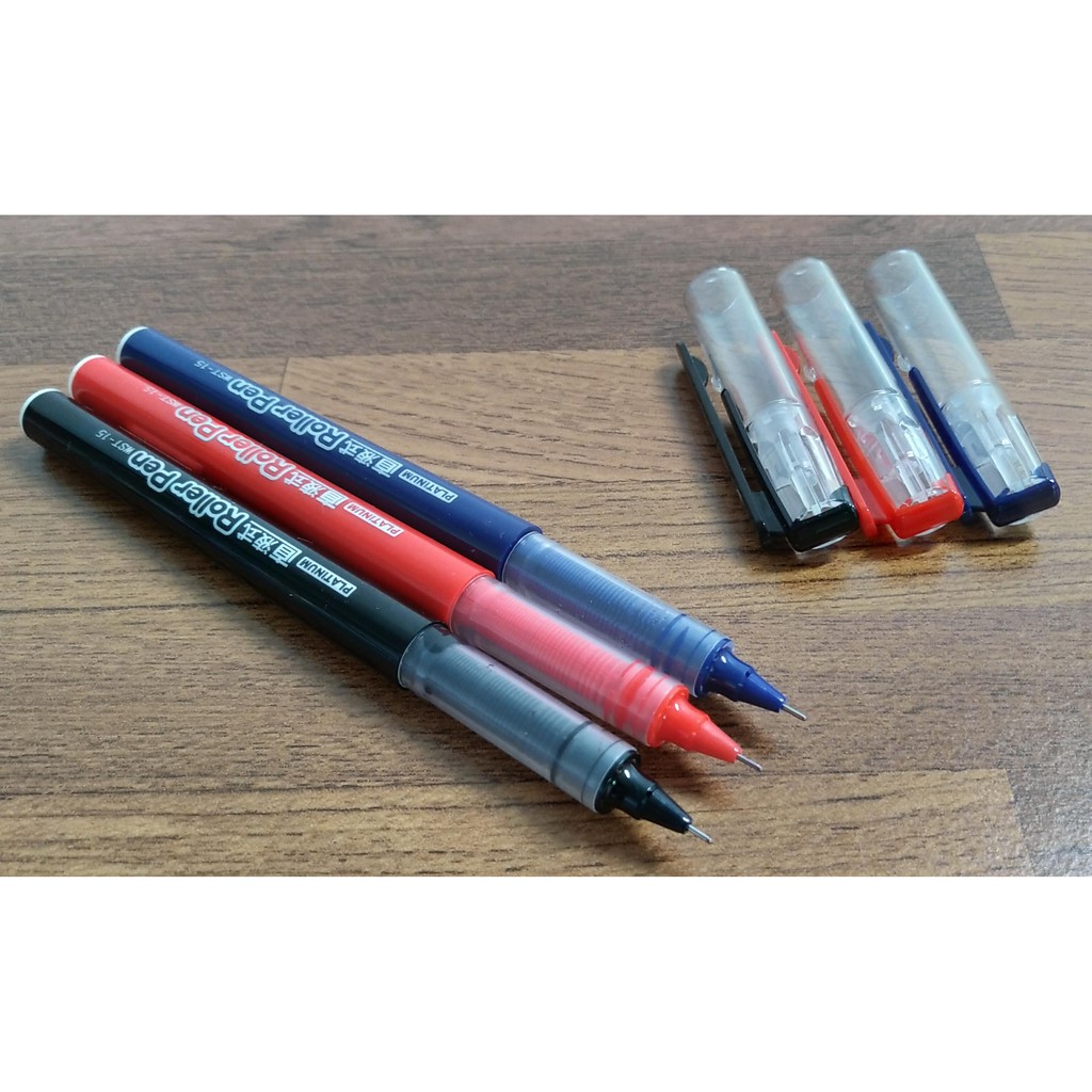 [ 懷特小舖 ] 白金牌 0.5原子筆 藍筆 紅筆 黑筆 0.5鋼珠筆 手動筆蓋直液式原子筆 直液式鋼珠筆0.5