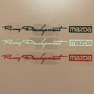 【立體】 racing development MAZDA 黑 白 紅 機車 汽車 車身貼紙 防水 不脫落 轉印貼紙