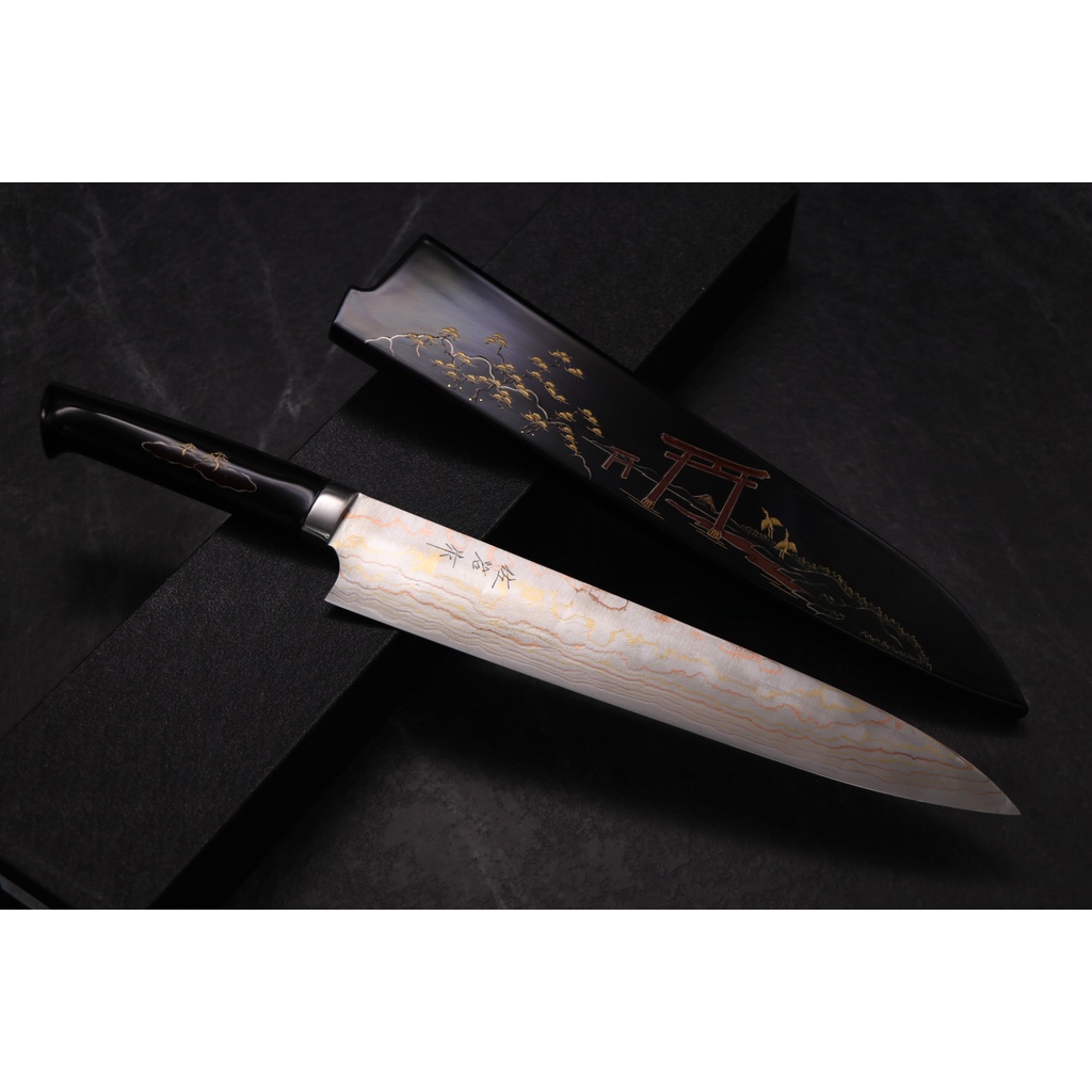 💖 佐治武士 💖【時繪套組 三色 青鋼 牛刀 27cm】日本製  廚房刀具 八煌刃物
