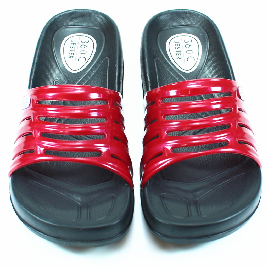 ☆麻吉鞋坊☆ 台灣製造360度c輕量防水止滑拖鞋(紅)(S-XL)【1203】