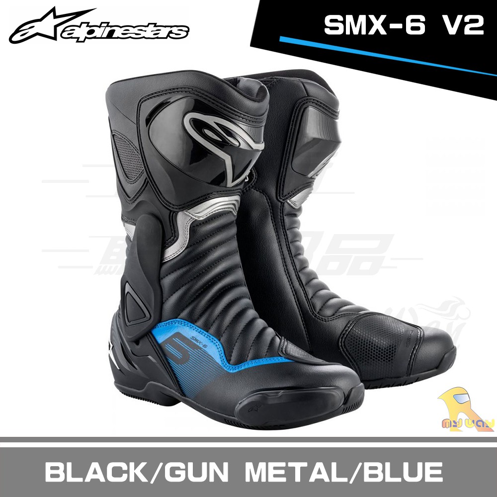 任我行騎士部品 Alpinestars SMX-6 V2 BOOTS 長筒車靴 2019新色 黑藍 SMX6 A星