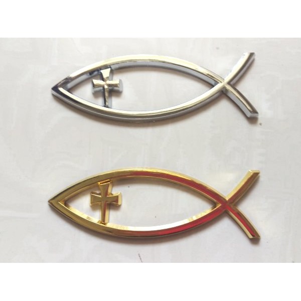 ☆十架之愛☆【全新】3D立體魚形十字耶穌車貼 萬用貼 隨意貼 基督福音商品