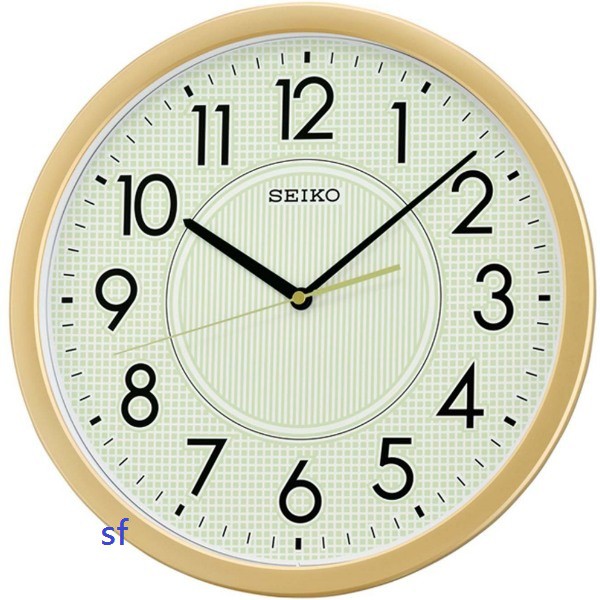 順豐時計【SEIKO】日本 精工 SEIKO 靛藍夜光 簡約時尚 靜音 時鐘 掛鐘 QXA629 QXA629G 金色