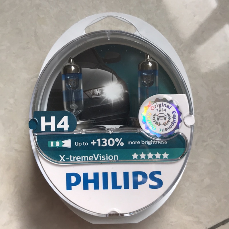 （全新品）PHILIPS飛利浦 H4夜勁光加亮130% X-tremeVision車燈(第二代超極光)