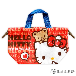 Sanrio 三麗鷗 【 Kitty 紅 束口提袋 】Hello Kitty 凱蒂貓 束口袋 提袋 菲林因斯特