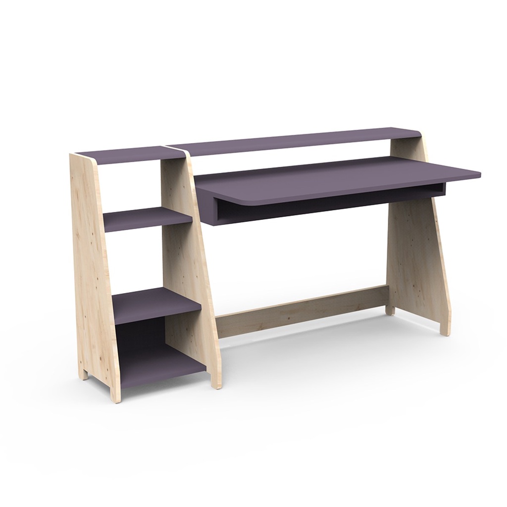 【hoi! 】 比利時 Mathy by Bols 蒙特利梭兒童 120cm 書桌書架組-紫色/含安裝運送