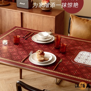 可訂做尺寸 幾何桌布 防水防油免洗 餐桌墊 茶几墊 桌面墊子 紅色桌墊 婚禮慶典桌墊 餐廳客廳 桌墊 家用桌墊MP
