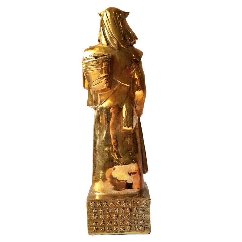 純銅炎帝神農氏雕塑站像工藝品五谷神農大帝神像銅像人文始祖擺件名尚 