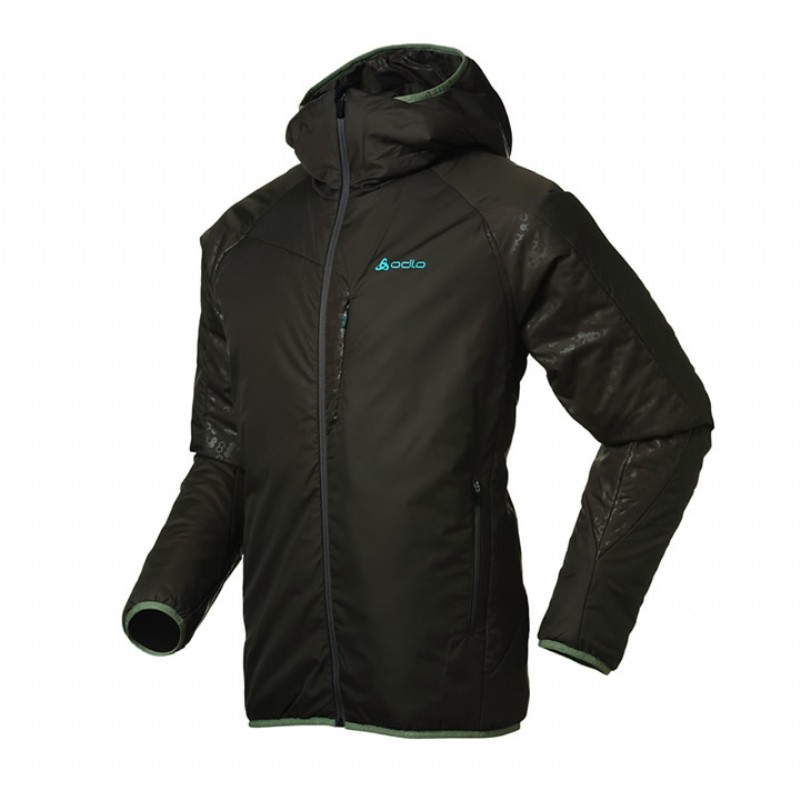 瑞士ODLO銀纖維排汗衣 (OL522432-BLK) 男 primaloft 防風保暖外套 黑色