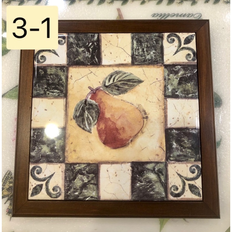 西班牙磁磚熱墊（台灣代工木框）水果系列#高顏值#多功能#高質感擺飾品#好收納