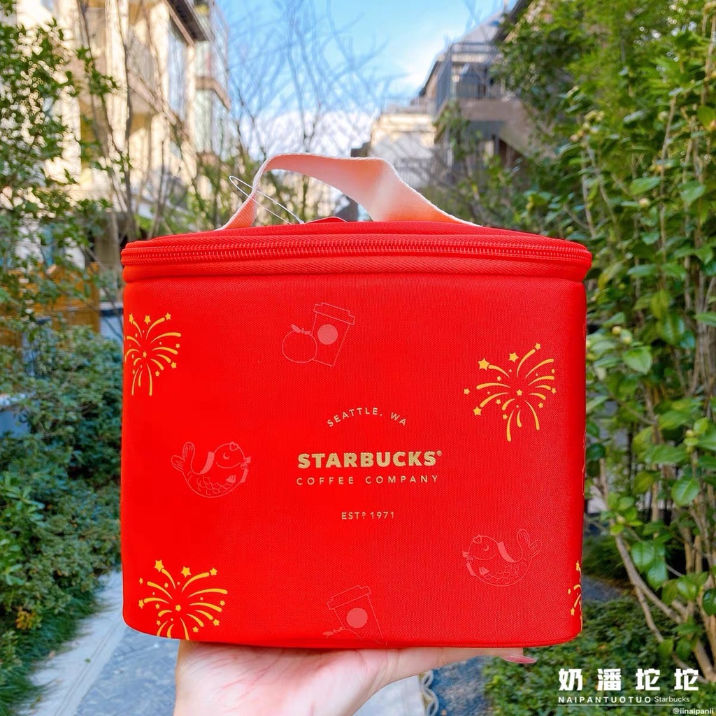 Starbucks官方正品！星巴克牛年新年禮物紅色飯盒膳魔師招財午餐燜燒杯保溫便當盒環保餐盒