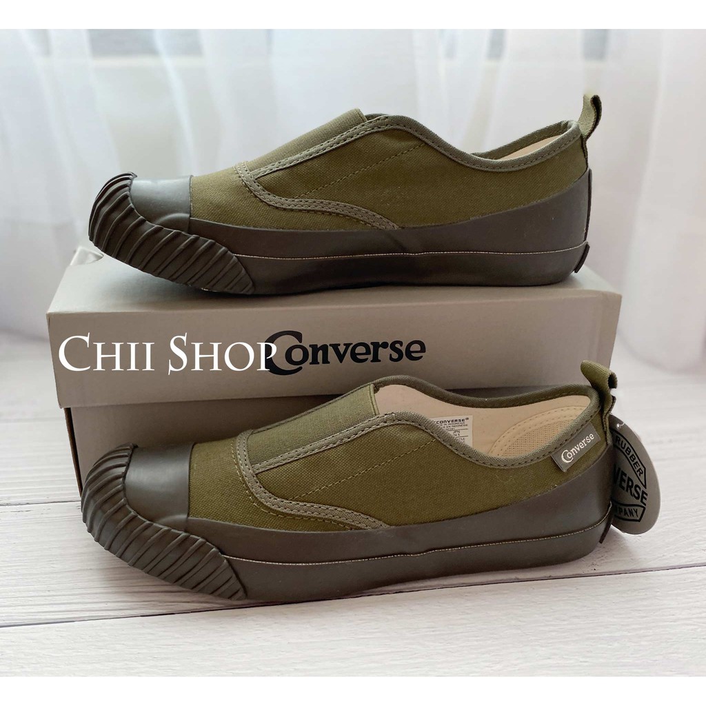 CHII】特賣［24.5cm］日本Converse BIG C FG SLIP-ON 軍綠懶人鞋帆布鞋 