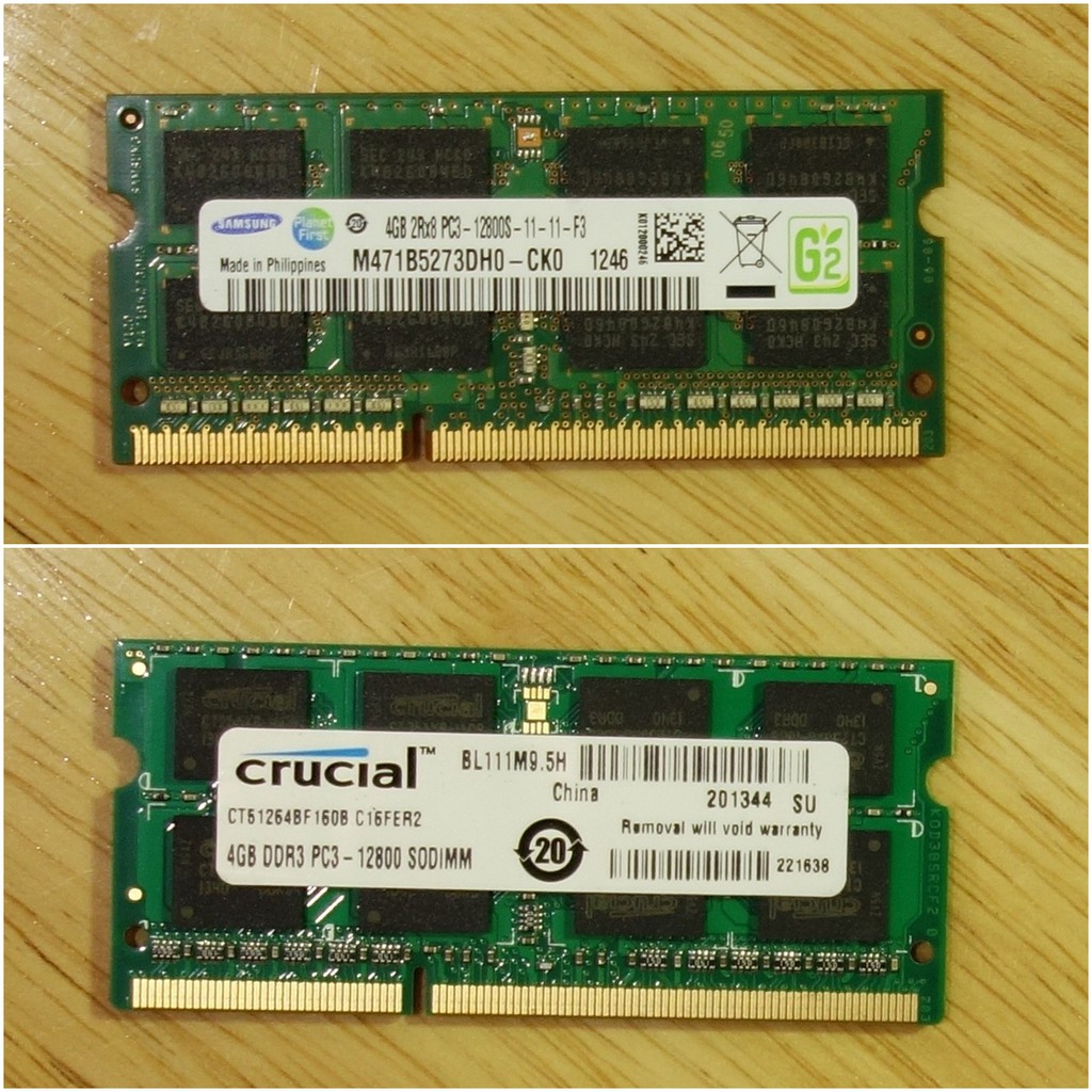 一標2條 雙面16顆粒 美光 Crucial + 三星 Samsung DDR3-1600 4GB*2