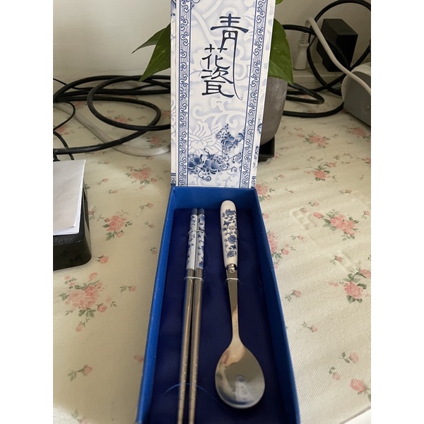 青花瓷餐具組-筷子湯匙