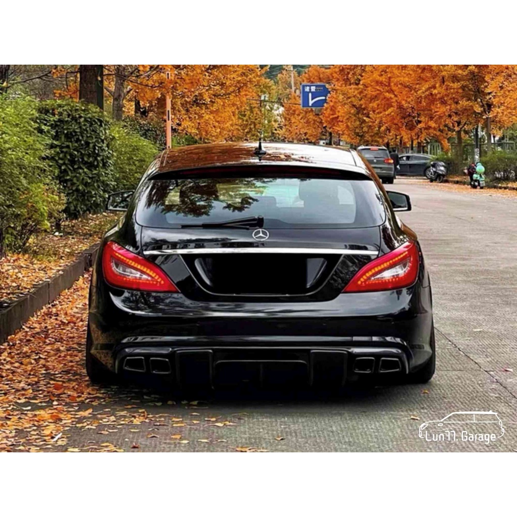 Lun77. - BENZ CLS63 R款 碳纖維後下巴 四出尾飾管套件 後保改裝 尾管 W218 CLS350 副廠