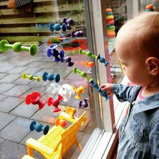 樂智高積木玩具吸吸樂 矽膠軟積木 兒童玩具吸盤吸力扣百變拼搭益智