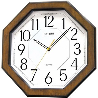 RHYTHM CLOCK 麗聲風水八角避邪靜音實木掛鐘 型號：CMG944NR06【神梭鐘錶】