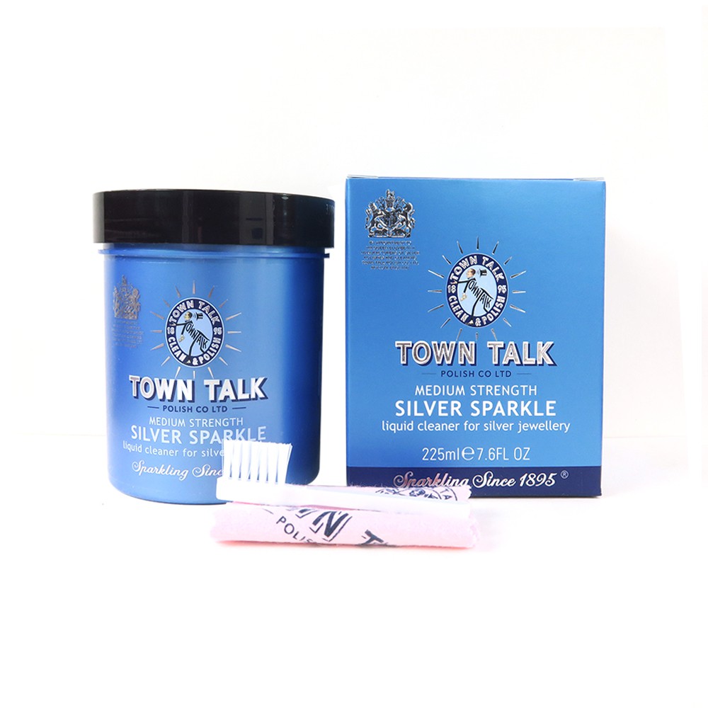 Town talk 英國皇室御用洗銀水 銀飾深層清潔專用 銀器潔亮液(225ml) 附拭銀布 現貨正品優惠中