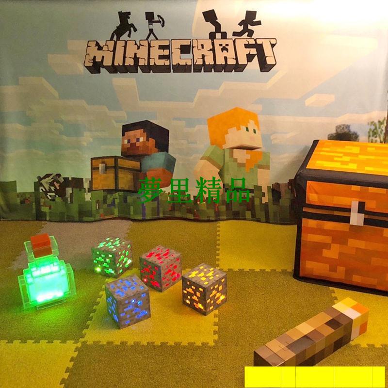 【我的世界】我的世界火把燈火炬燈Minecraft游戲周邊掛起LED小夜燈MC模型道具【夢里】
