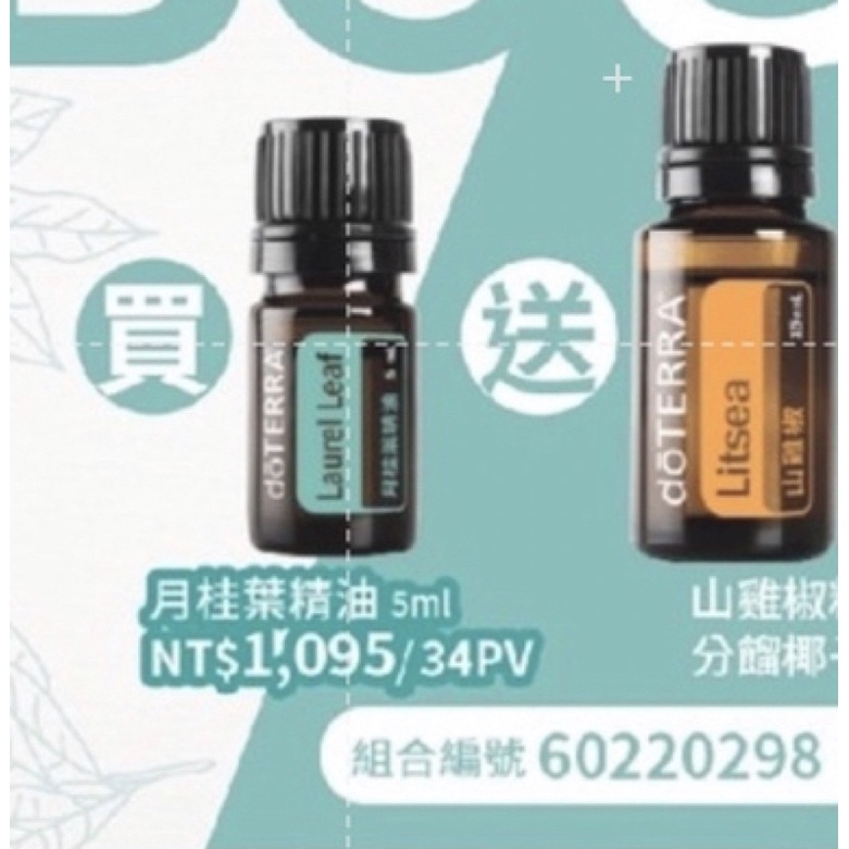 多特瑞BOGO買月桂葉精油5ml送山雞椒精油15ml,現貨當日出