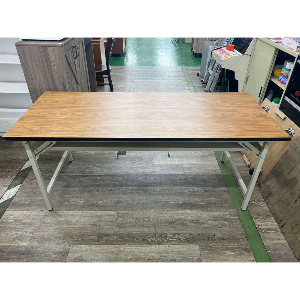 吉田二手傢俱❤木紋面板折合桌 會議桌 折合桌 摺疊桌 長桌 折疊桌 6*2.5尺桌