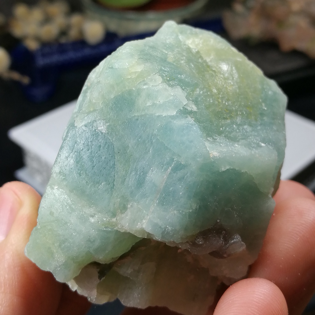 {石場}yb19約重129g-海水藍寶 原礦 Aquamarine 海藍寶 晶礦 共生雲母 原石