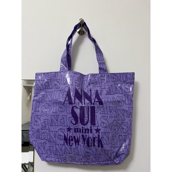 全新 ANNA SUI 紫色防水大托特包