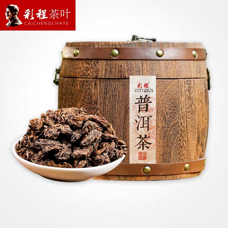 普洱茶生茶 [彩程]1998年 易武老茶頭 600g 木桶裝 古樹普洱熟茶