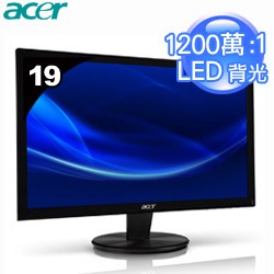 19吋電腦液晶螢幕顯示器 ACER宏碁 19吋寬LED液晶顯示器 P196HQL