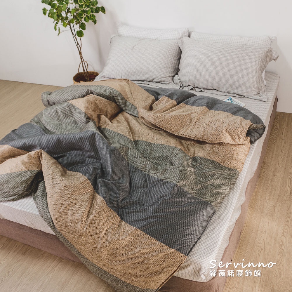 絲薇諾 暮夜-山川 100%天絲60支紗床包鋪棉被套組/雙人/加大(台灣製)