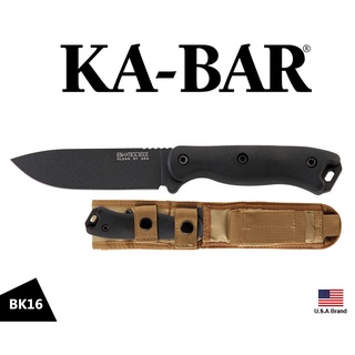 美國Ka-Bar直刀Becker系列BK16平刃4mm厚刃1095高碳鋼附沙色刀鞘與沙色替換式握柄【KABK16】