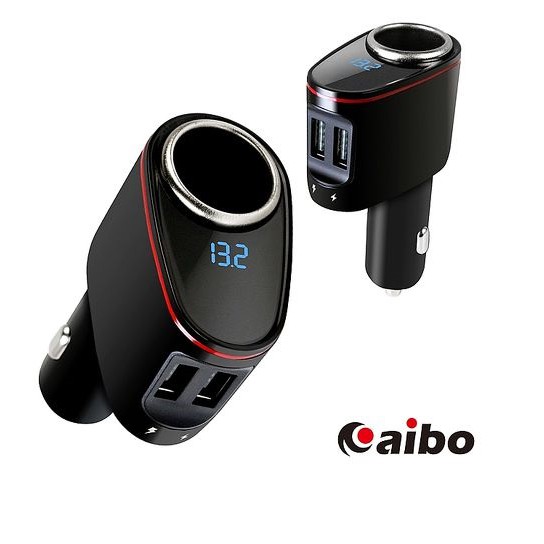 aibo ABQ32 QC3.0多功能急速車用充電器(點菸孔+雙USB+電瓶檢測)【鼎立資訊】