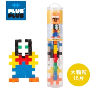 丹麥PLUS-PLUS加加積木/大積木透明管裝彩虹15PCS