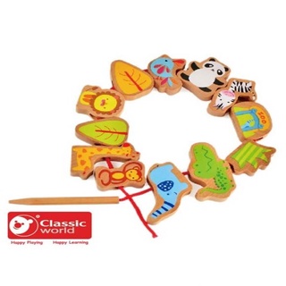 【小瓶子的雜貨小舖】德國 classic world 客來喜 幼兒木製串珠-動物款 CLA3632 啟蒙玩具 早教玩具