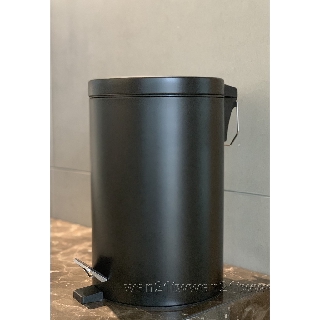 靜音緩降不鏽鋼垃圾桶~ 廚餘桶~~烤霧黑漆腳踏式垃圾桶6公升~黑色烤漆垃圾桶6L特價$$$319元