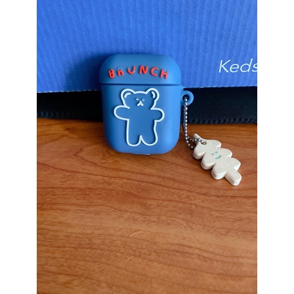 AirPods一代二代耳機殼 藍色小熊
