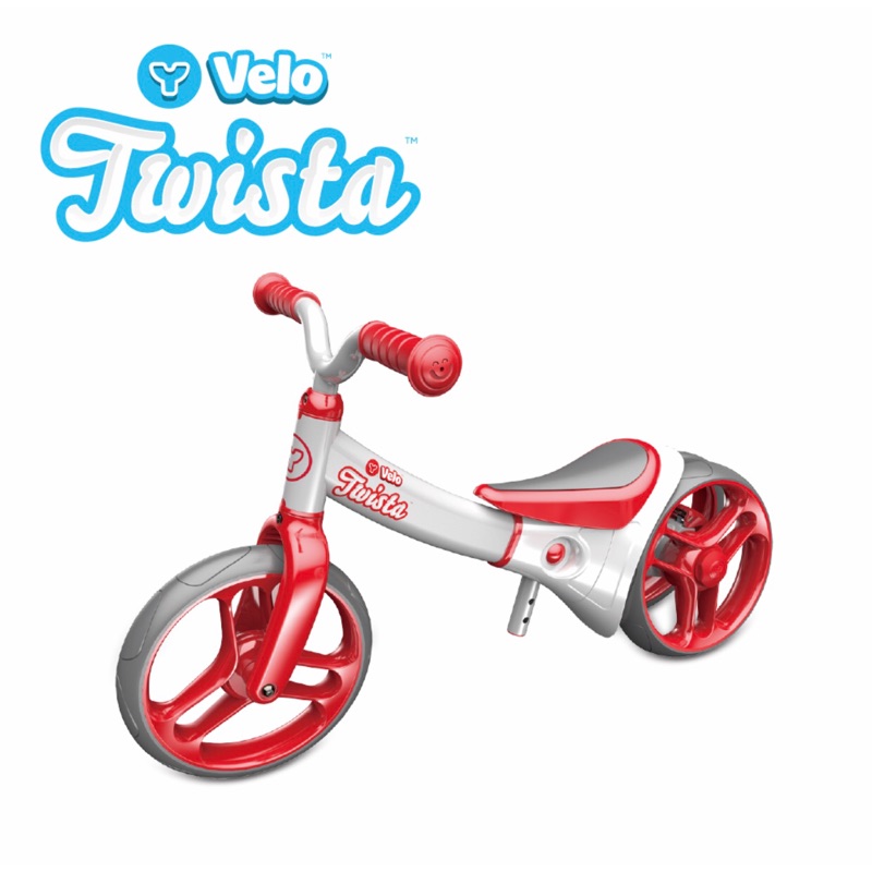 Y velo Twista 愛爾蘭平衡滑步車-扭輪款-紅色