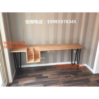 WDWSHOP/現貨/免運 美式loft復古個性辦公桌創意書桌電腦桌實木工作臺鐵藝書架會議桌
