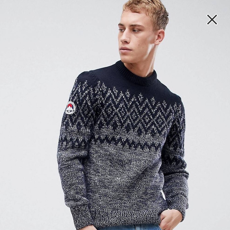 Superdry diamond chevron jumper sweater xs 極度乾燥編織毛衣衛衣針織衫海軍藍