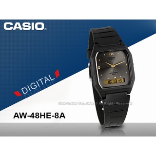CASIO AW-48HE-8A 日本潮流復古 雙顯錶 自動日曆 兩地時間 AW-48HE 國隆手錶專賣店