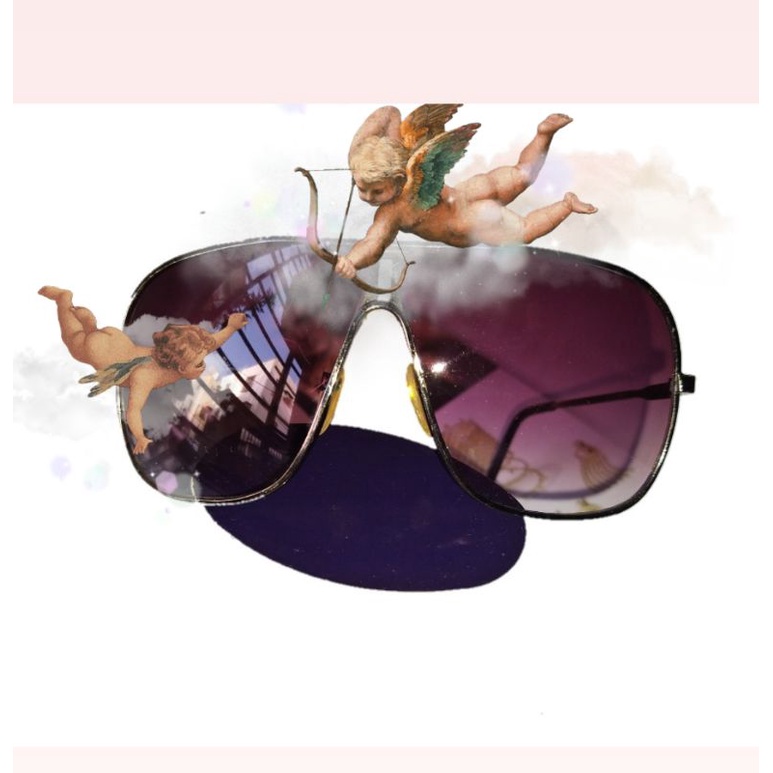 龐克醬紫色騎式型太陽眼鏡古董弧型紫漸層