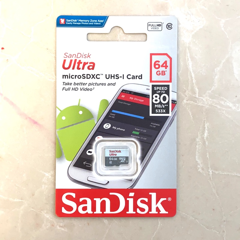 SanDisk Ultra microSDXC UHS-I Card 64GB 快閃記憶卡 全新無拆封