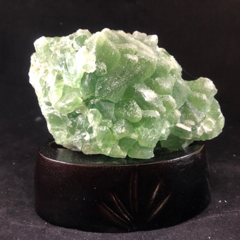 現貨- 天然 綠螢石  螢石原礦 祖母綠 礦石 原石 含座
