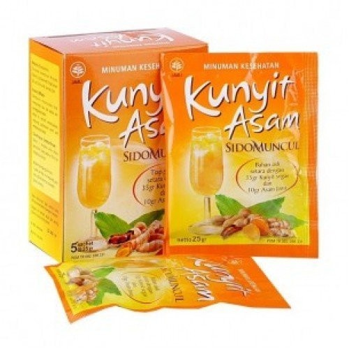 印尼 SIDOMUNCUL Kunyit Asam 黃薑酸子飲料粉 5x25g/盒