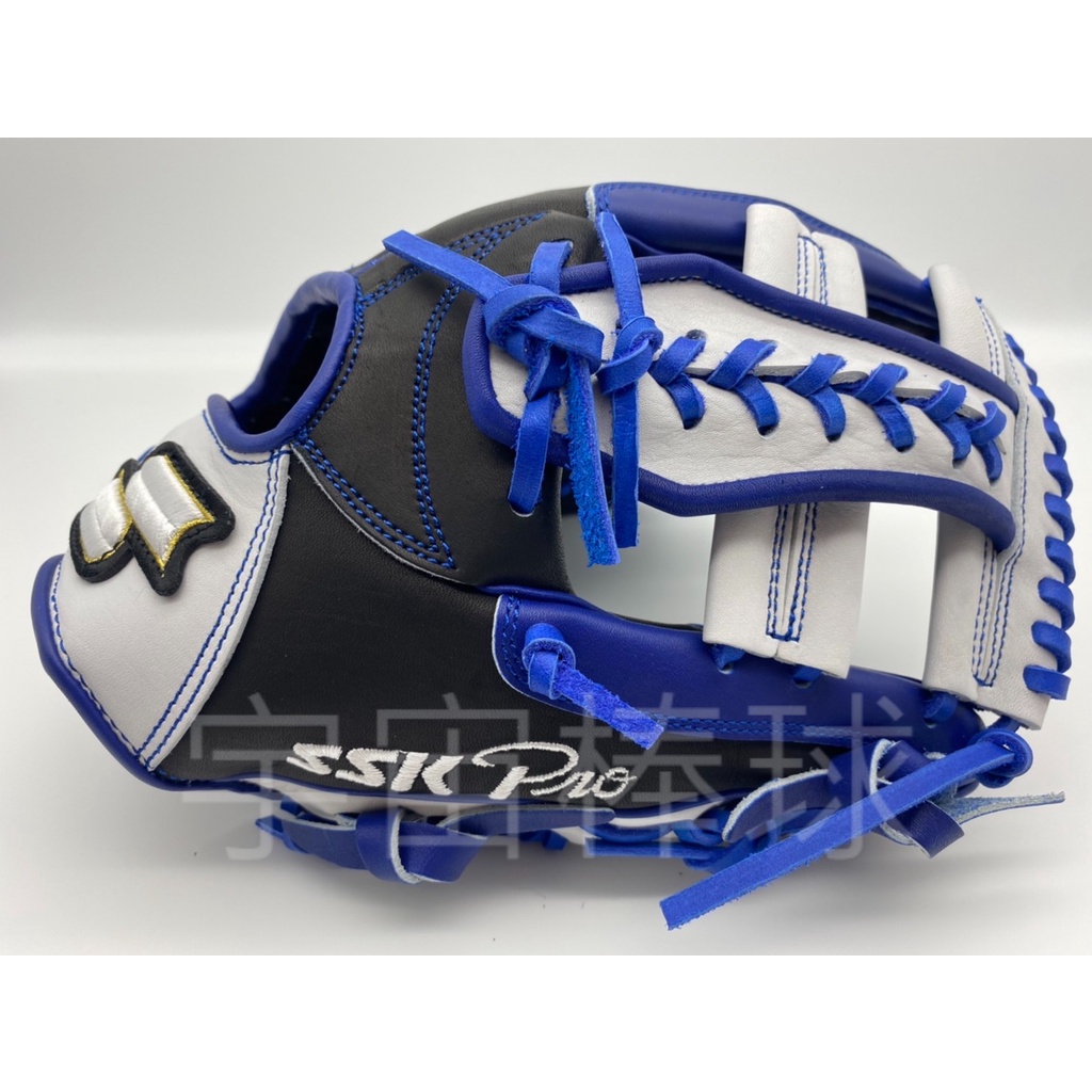 ※宇宙棒球※SSK 特殊訂製版 11.5吋 棒壘球手套 內野十字 PRO刺繡 黑/白/藍